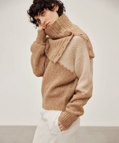 BEIGE， GLAIEULS / アルパカ混インターシャスヌード