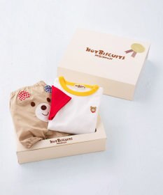 MIKI HOUSE HOT BISCUITS ワンポイント半袖Tシャツ＆顔ドンブルマギフトセット【BOX付き】