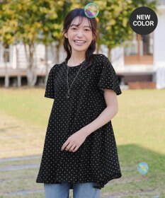 Tiaclasse L 【小倉優子さん着用・選べる袖TYPE・洗える】バックフレアチュニック