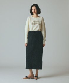 GRACE CONTINENTAL ビジューロゴニットトップ