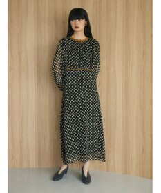 Green Parks armonia．ドットプリントパイピングワンピース