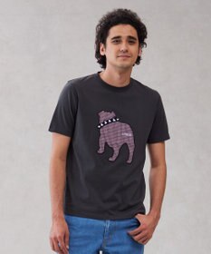 J.PRESS MEN 【UNISEX】ファブリックワッペンブルドックTシャツ