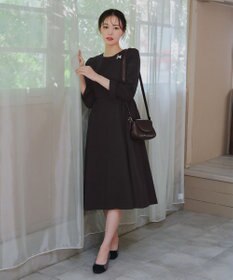 Tiaclasse L 【安田美沙子さん着用・新色追加・洗える】ベロアラインフレアワンピース