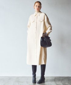 組曲 【サッシュベルト付き】パールボタンシャツワンピース