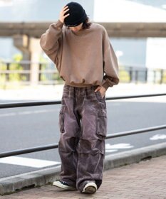 WEGO 【ウエストゴム/MLサイズ展開】イージーコーデュロイカーゴパンツ