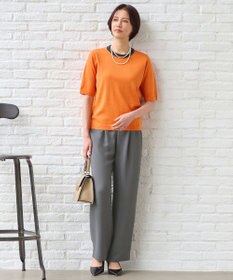 自由区 S 【アンサンブル対応・洗える】ウールシルク5分袖 ニット