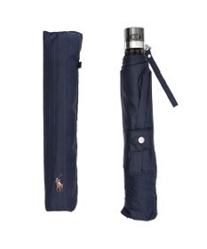 MOONBAT 【大きめ70cm】POLO RALPH LAUREN 折りたたみ傘 メンズ ストライプ ワンポイント刺繍