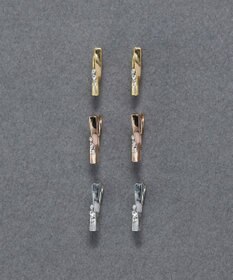 Phoebe 【金属アレルギー対応】【痛くないシリーズ】ツイストバービジューライトフィットイヤリング　ゴールド