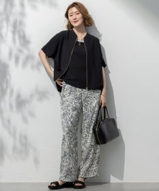 23区 【一部店舗限定/吸水速乾/UVカット/接触冷感】ストレッチジョーゼット フレンチスリーブ ブルゾン