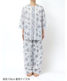 WACOAL パジャマ 7分袖 長袖 長ズボン 綿100%(本体) ローン素材 ミントン レディース NDT265 /ワコール