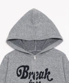 WEGO フラッフィーグラフィックジャガードニットZIPパーカー