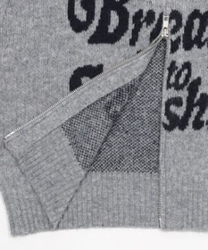 WEGO フラッフィーグラフィックジャガードニットZIPパーカー