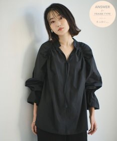 #Newans 【ANSWER for 骨格ナチュラル】ギャザーショルダーシャツ