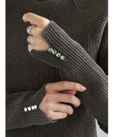 Te chichi モールリブスタンドネックニット