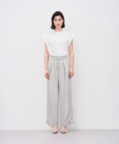 uncrave シャイニーダブルサテン ワイドパンツ