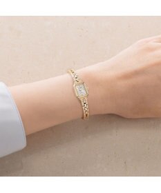 CITIZEN 【アンティークな雰囲気】小ぶりなスクエアケース 電池交換不要 ピンクゴールド