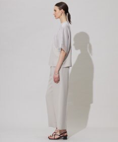 ICB 【UVケア・接触冷感・速乾・洗える】 FluidBackSatin  シアーコンビブラウス
