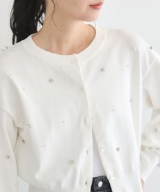 earth music&ecology パール＆ビジューカーディガン