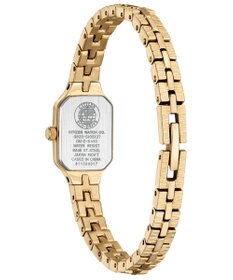 CITIZEN 【アンティークな雰囲気】小ぶりなスクエアケース 電池交換不要 ピンクゴールド