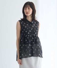 YECCA VECCA シアージャガードペプラムブラウス