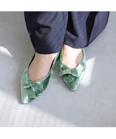 MODE ET JACOMO <carino>ベルベットリボンパンプス