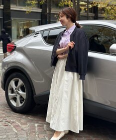 UNFILO 【洗える】撥水ナイロンタフタ ロングスカート