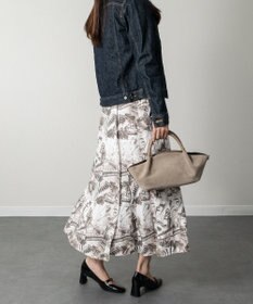 INTER-CHAUSSURES 【LORISTELLA】レザーハンドルスエードハンドバッグ