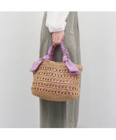 UNBILLION カシュカシュ cachecache / 下がりリボン柄編みトートバッグ