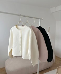 Feroux 【洗える】パールニットジャケット