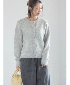 Te chichi ラメシャギークルーネックカーディガン