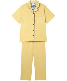 une nana cool 【綿混】ソフトコットンリブ 半袖開襟パジャマ MADE WITH LIBERTY FABRIC