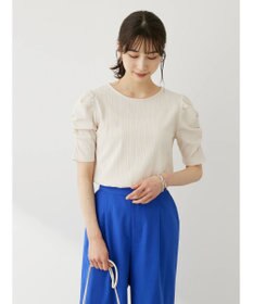 Green Parks リブ肩デザイン５分袖プルオーバー