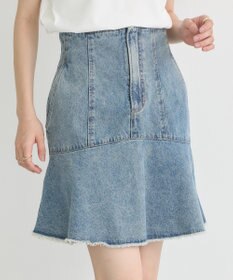 earth music&ecology ハイウエストフレアデニムスカート