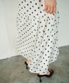 GRACE CONTINENTAL シアードットプリントスカート