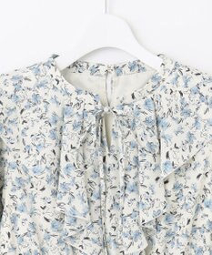 Feroux 【洗える】フラワープリントラッフル ワンピース