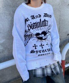 WEGO ウイングハートダメージニット