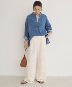 WEGO 【ANGIE VINTAGE】クロシェレースワイドイージーパンツ