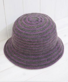 石田製帽 モヘヤ混ボーダー　バケット