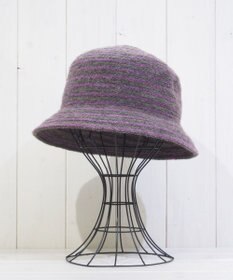 石田製帽 モヘヤ混ボーダー　バケット