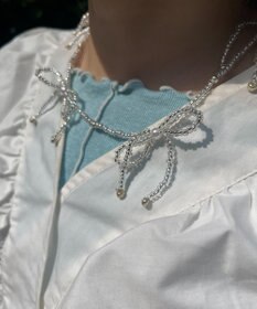 WEGO Lビーズリボンネックレス