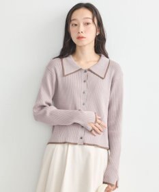 earth music&ecology バイカラートリムニットカーディガン