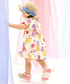 MIKI HOUSE HOT BISCUITS 【ビーンズ×フルーツシリーズ】【80-120cm】襟付き 半袖ワンピース