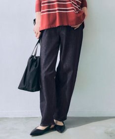 自由区 L 【19号サイズまで展開】ウスカルデニムダーツカーブ パンツ