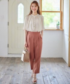 ANY SIS 【洗える】サイドバックルタックテーパード パンツ