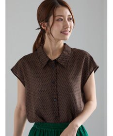 Te chichi シアサッカージオメ柄シャツブラウス