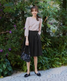 Tiaclasse 【洗える】大人上品なフレアタックスカート