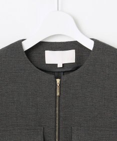 自由区 L 【17号サイズまで展開】ライトブッチャーノーカラー ブルゾン