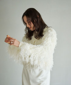 #Newans リボンヤーンニットカーディガン