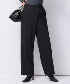 23区 L 【洗える】ポリエステルレーヨン ラップディテール パンツ