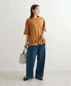 Green Parks 裾ドロスト５分袖ドッキングチュニック